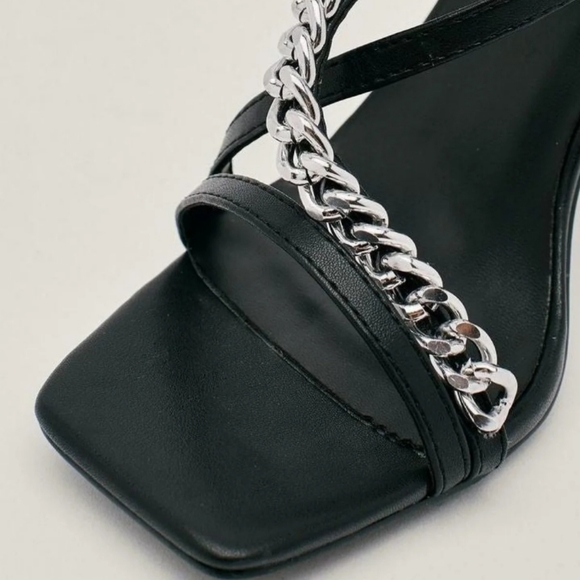 Curb Chain Block Heel Stiletto NWT NEW IN BOX 10 - Picture 3 of 4